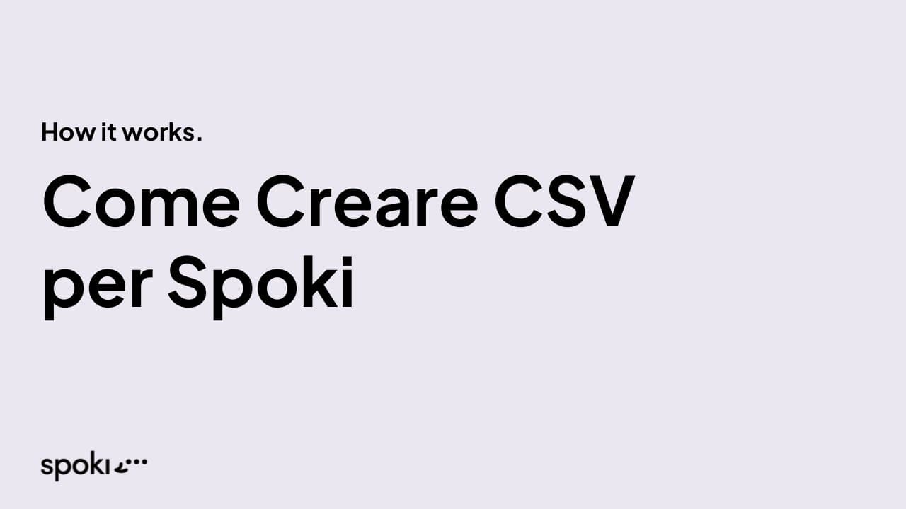 Come Creare CSV per Spoki