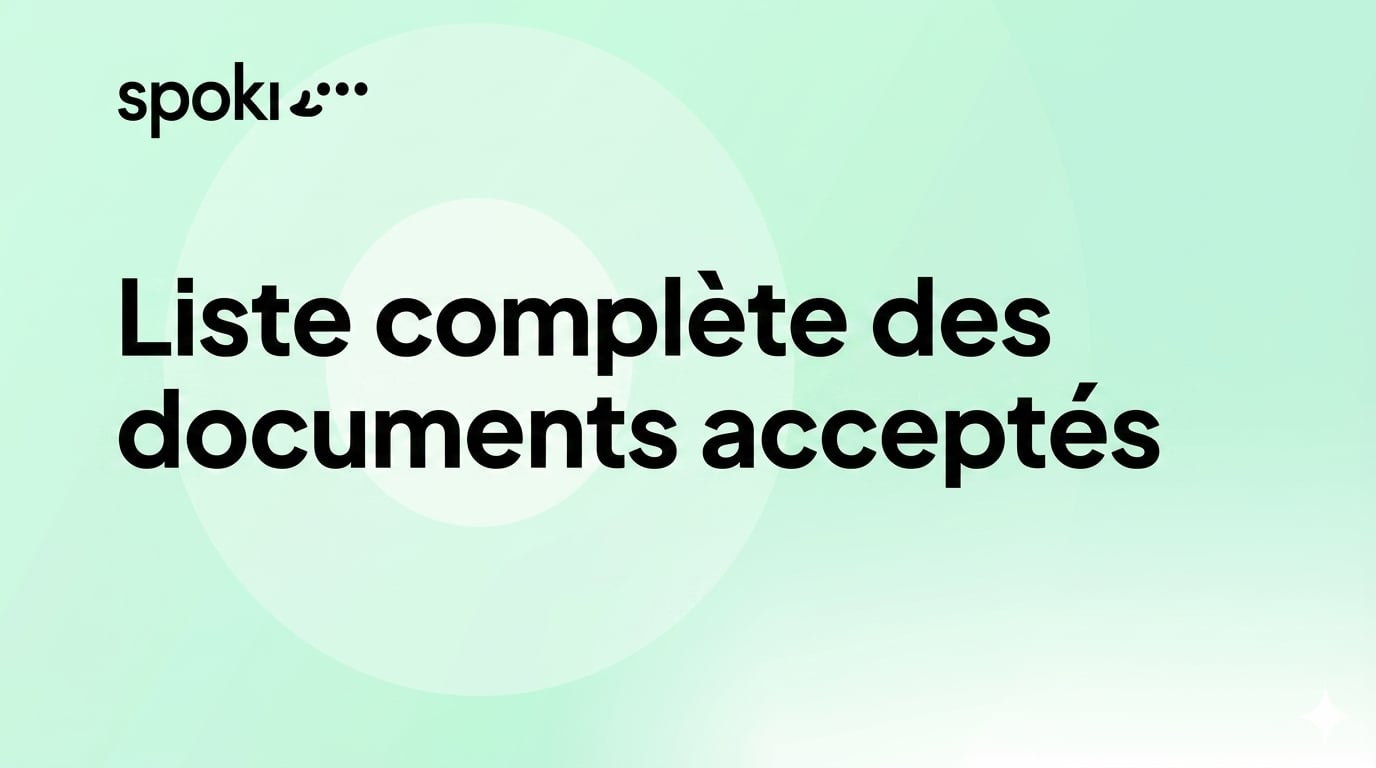 Liste complète des documents acceptés