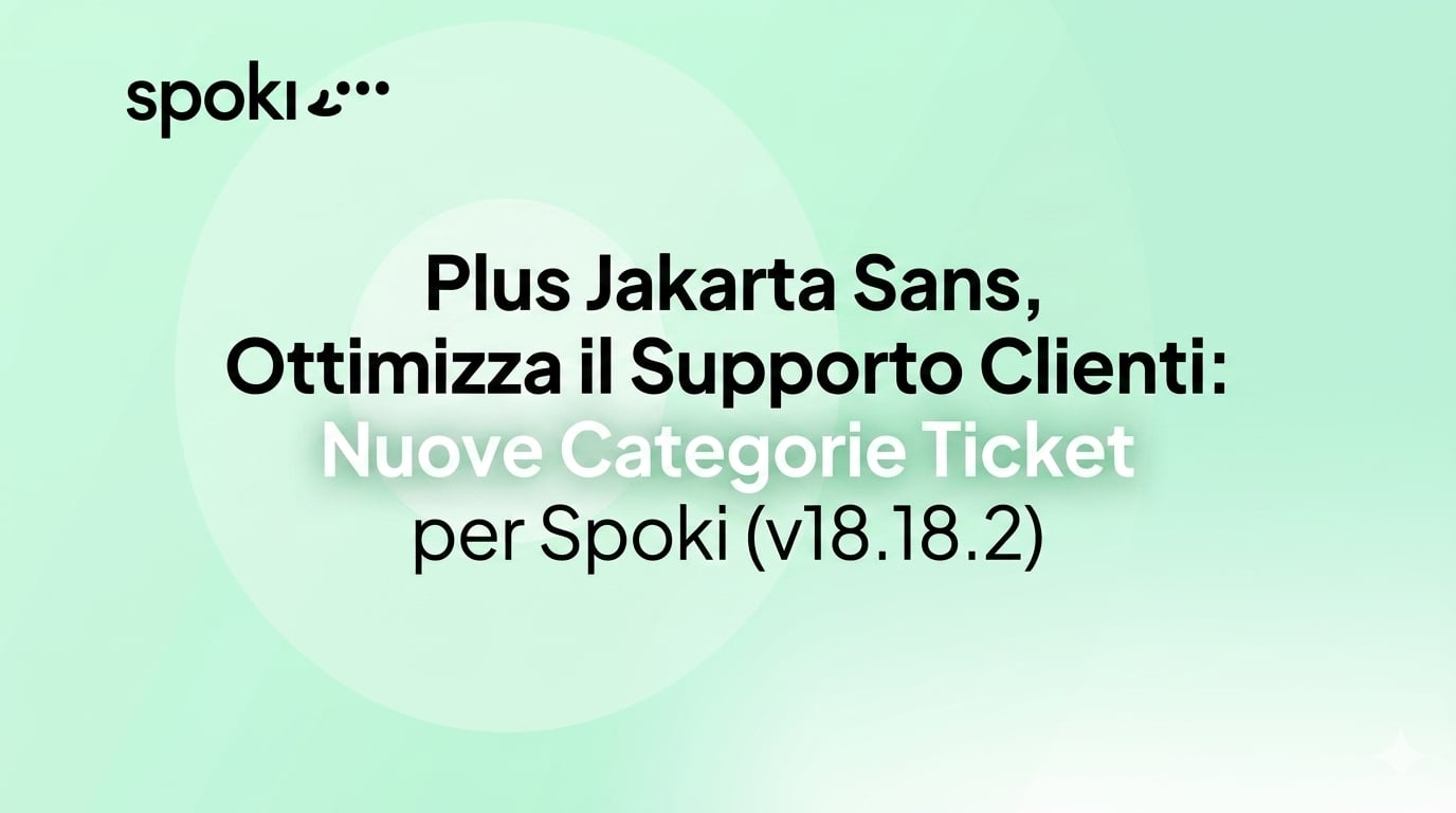 Ottimizza il Supporto Clienti: Nuove Categorie Ticket per Spoki (v18.18.2)