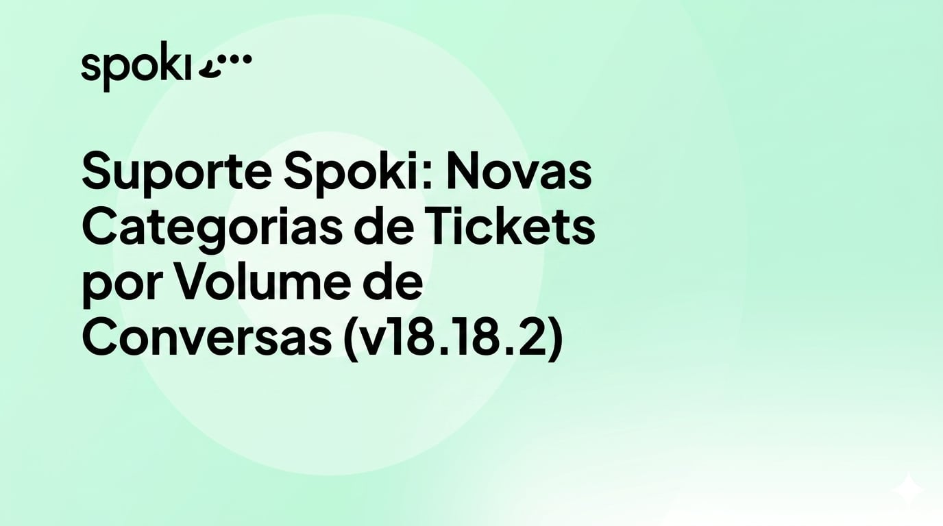 Suporte Spoki: Novas Categorias de Tickets por Volume de Conversas (v18.18.2)