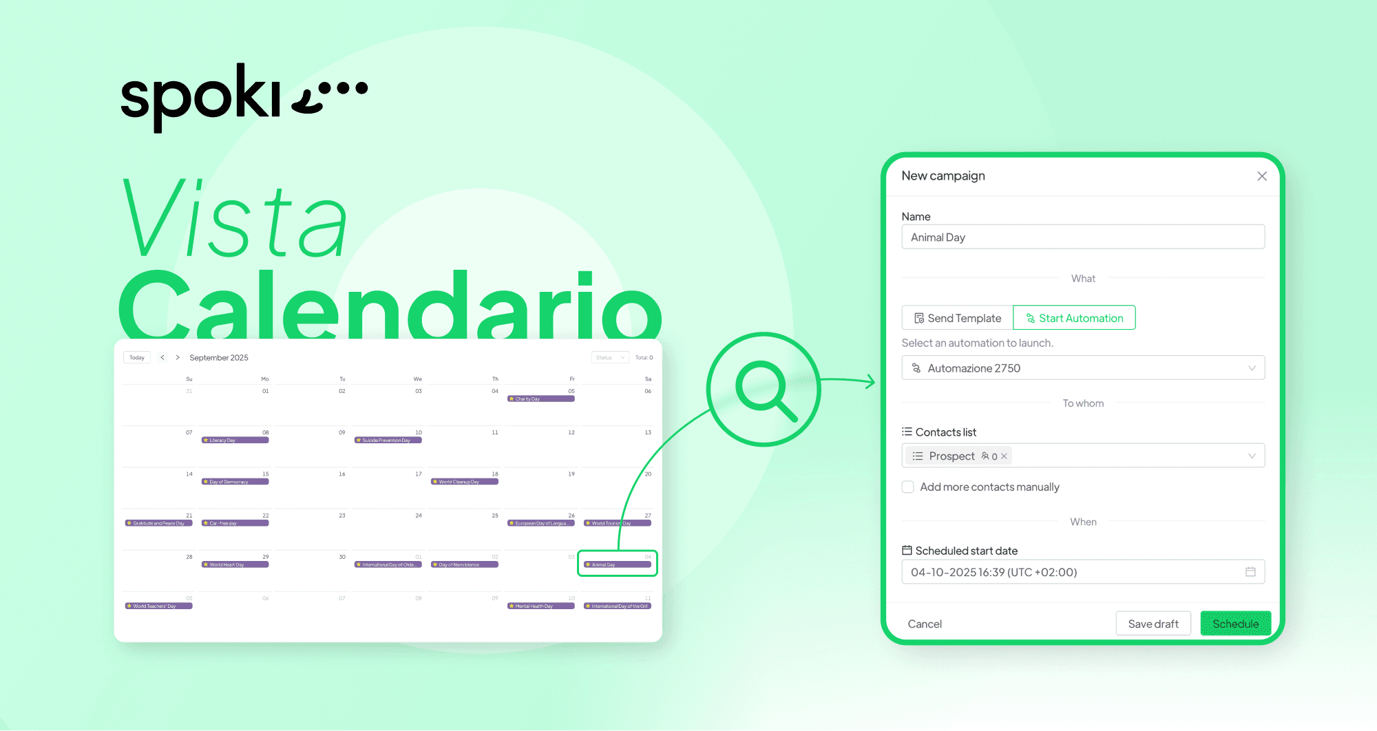 Spoki lancia la nuova vista Calendario: pianifica le tue campagne in modo semplice e veloce