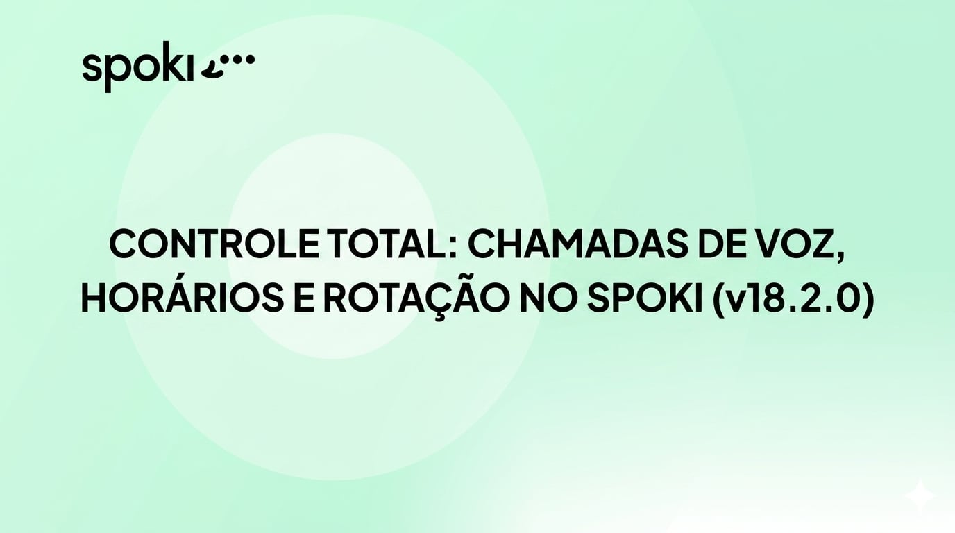 Controle Total: Chamadas de Voz, Horários e Rotação no Spoki (v18.2.0)