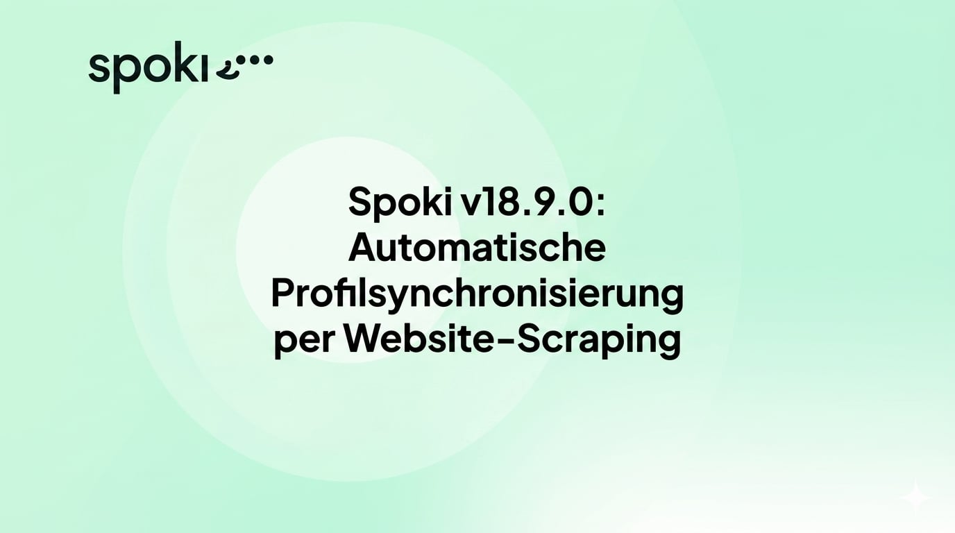 Spoki v18.9.0: Automatische Profilsynchronisierung per Website-Scraping