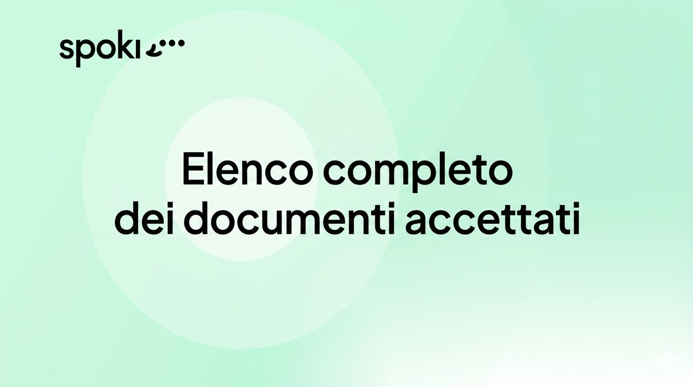 Elenco completo dei documenti accettati