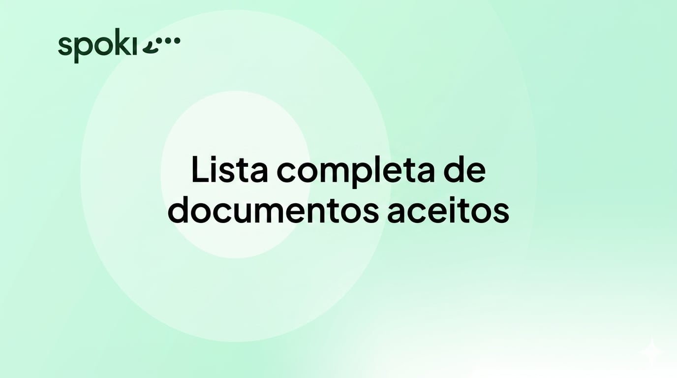 Lista completa de documentos aceitos