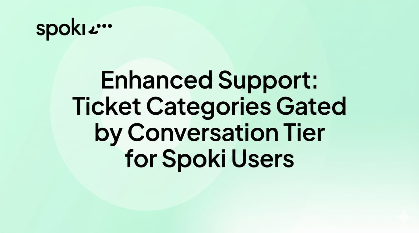 Enhanced Support: Ticket Categories Gated by Conversation Tier for Spoki Users