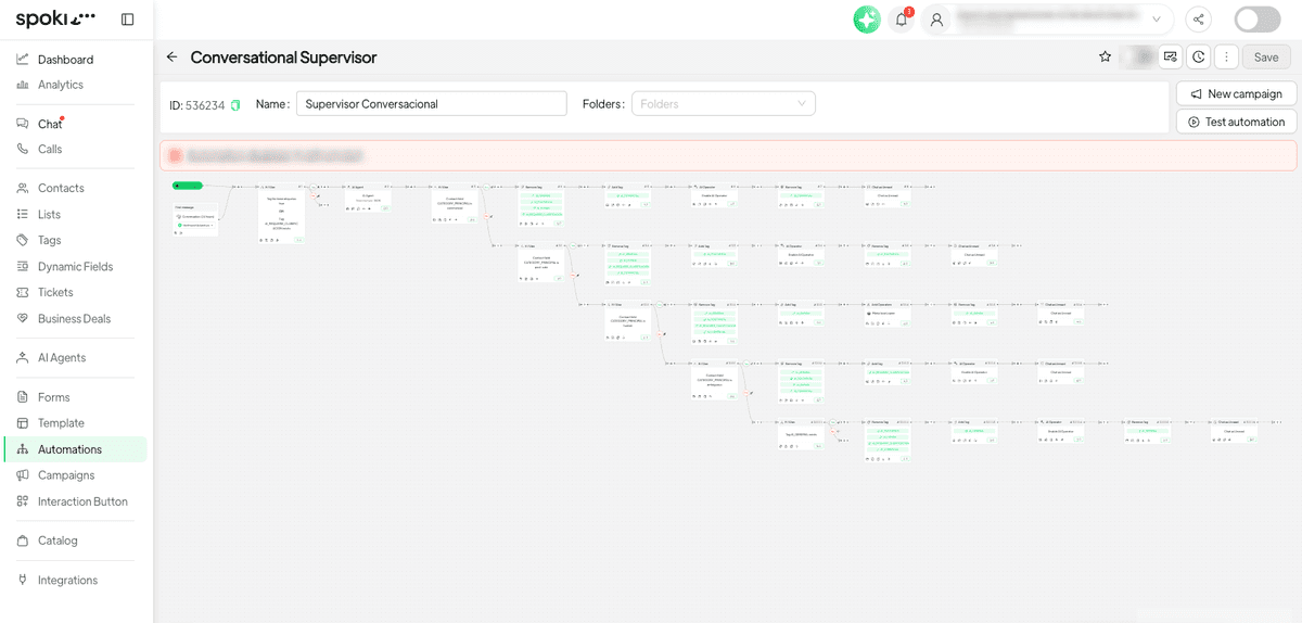 Spoki automation designed to classify each conversation and route it to the right agent.